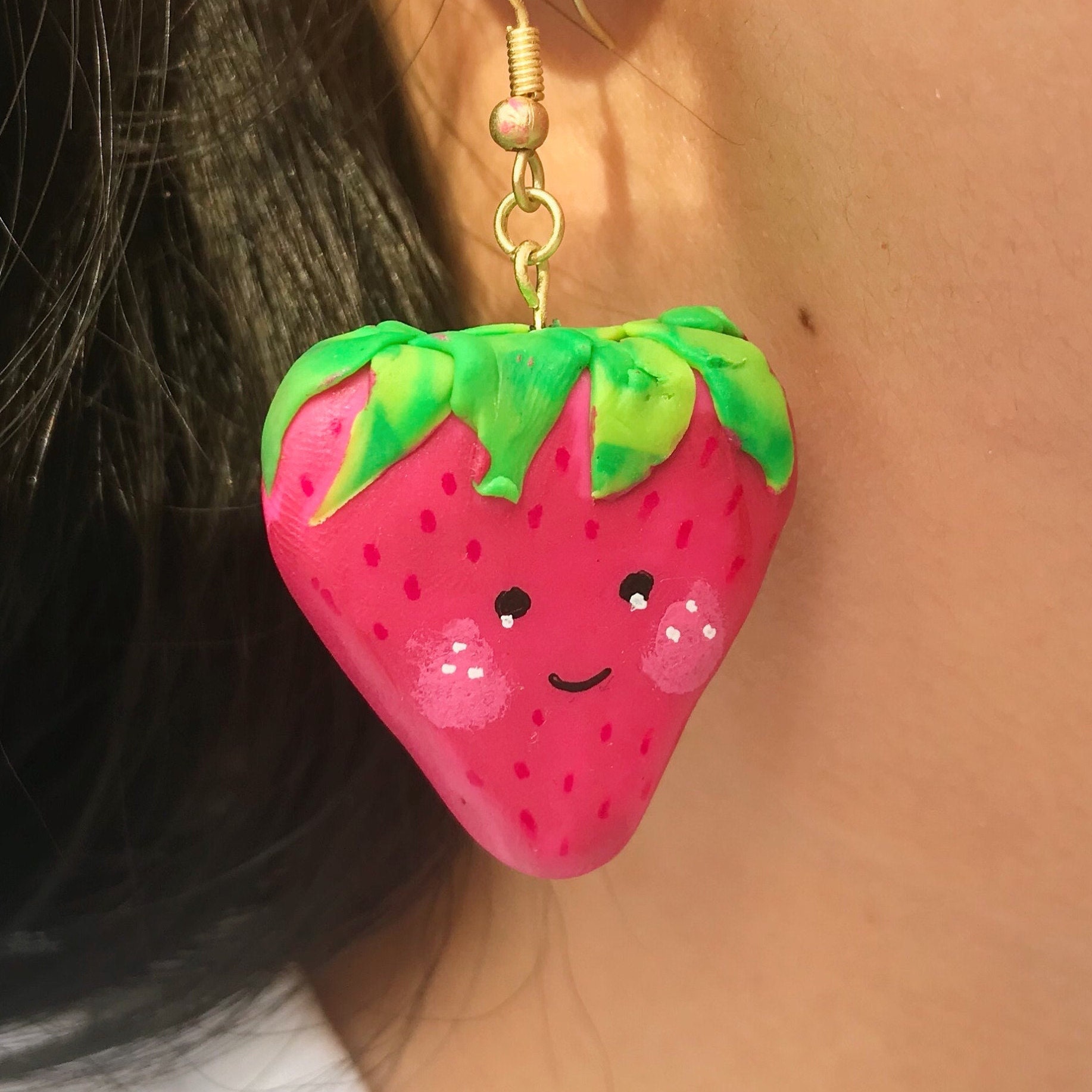 Strawberry Cow Squishmallow Earrings