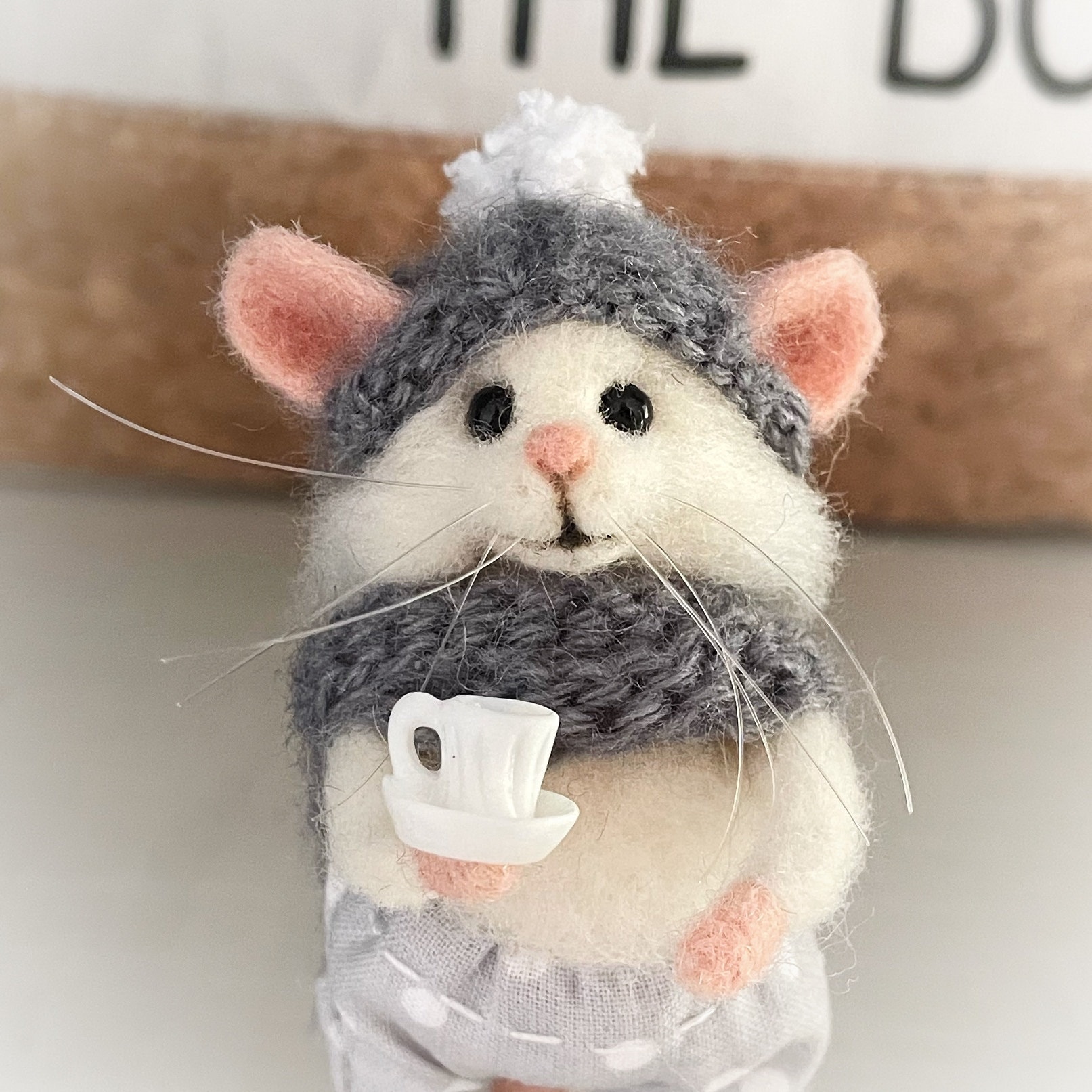 Aiguille feutre blanc hamster nain hybride minuscule réaliste miniature  pépinière décoration ornement adultes jouet cadeau enfant lui sa nièce  enfants ami -  France