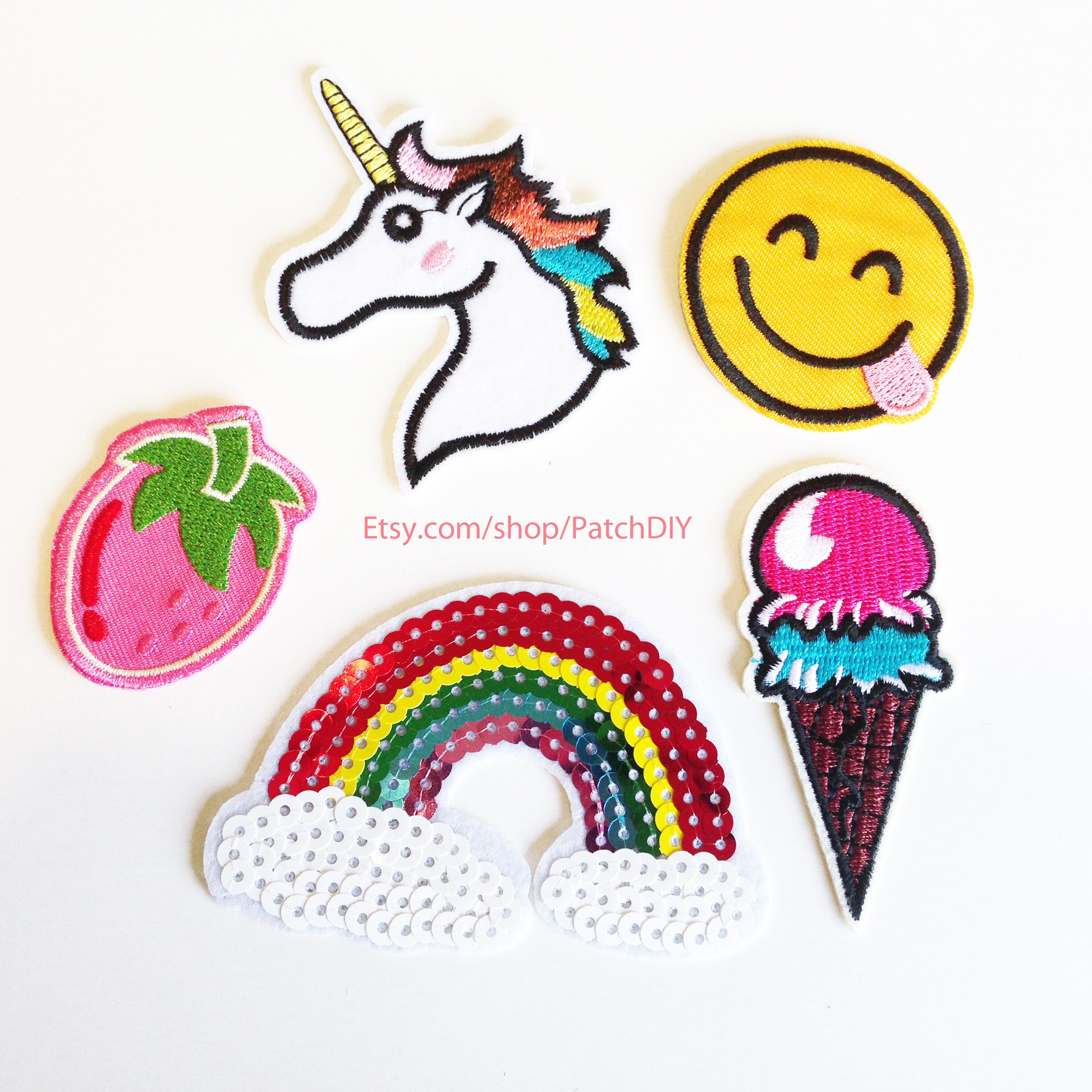 Set of Emoji patch angel & devil Iron On Embroidered Applique fun costume DIY Set of Emoji patch angel & devil Iron On Embroidered Applique fun costume DIY