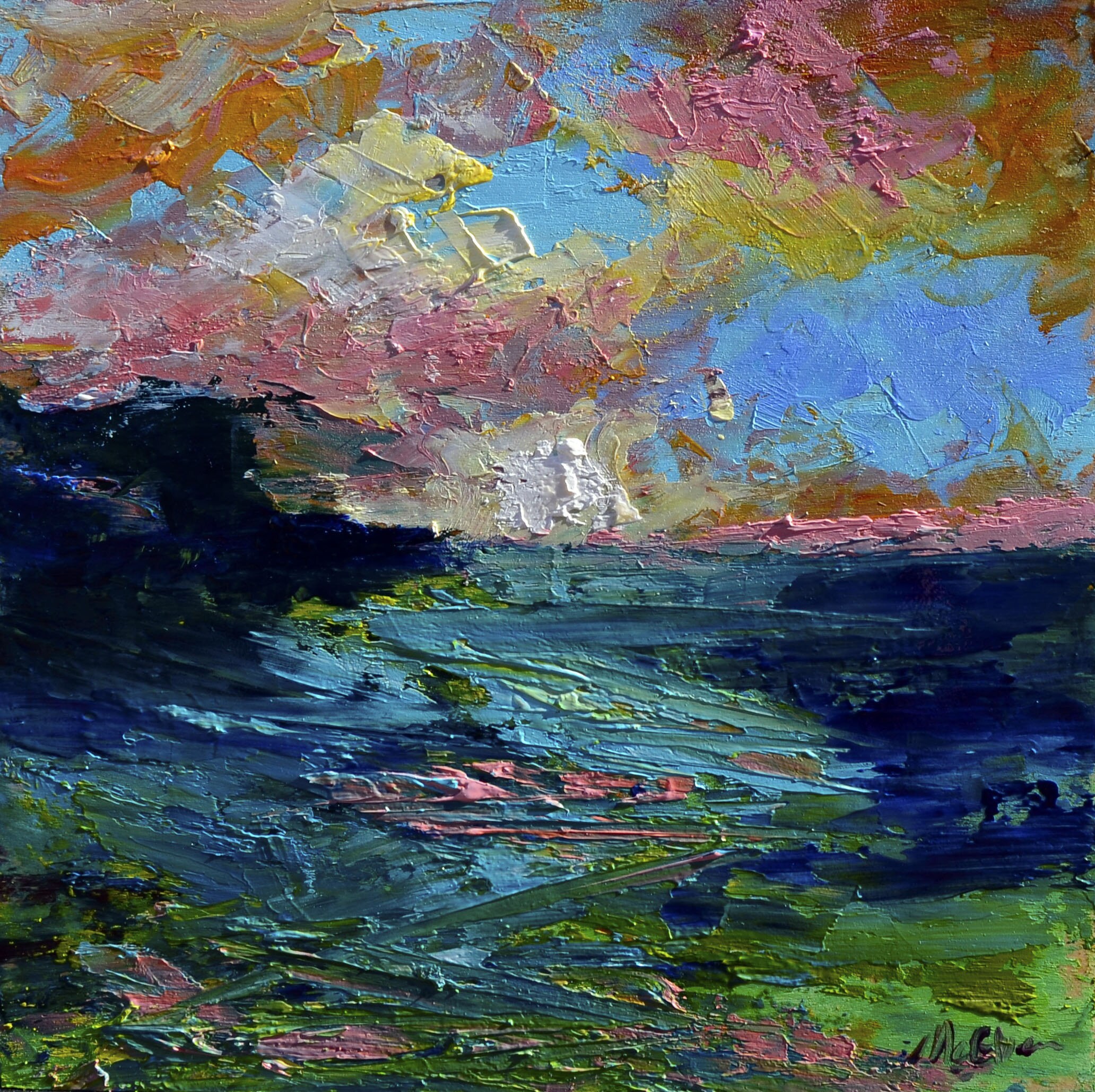 Original Large Abstract Landscape Oil Painting Ebb and Etsy