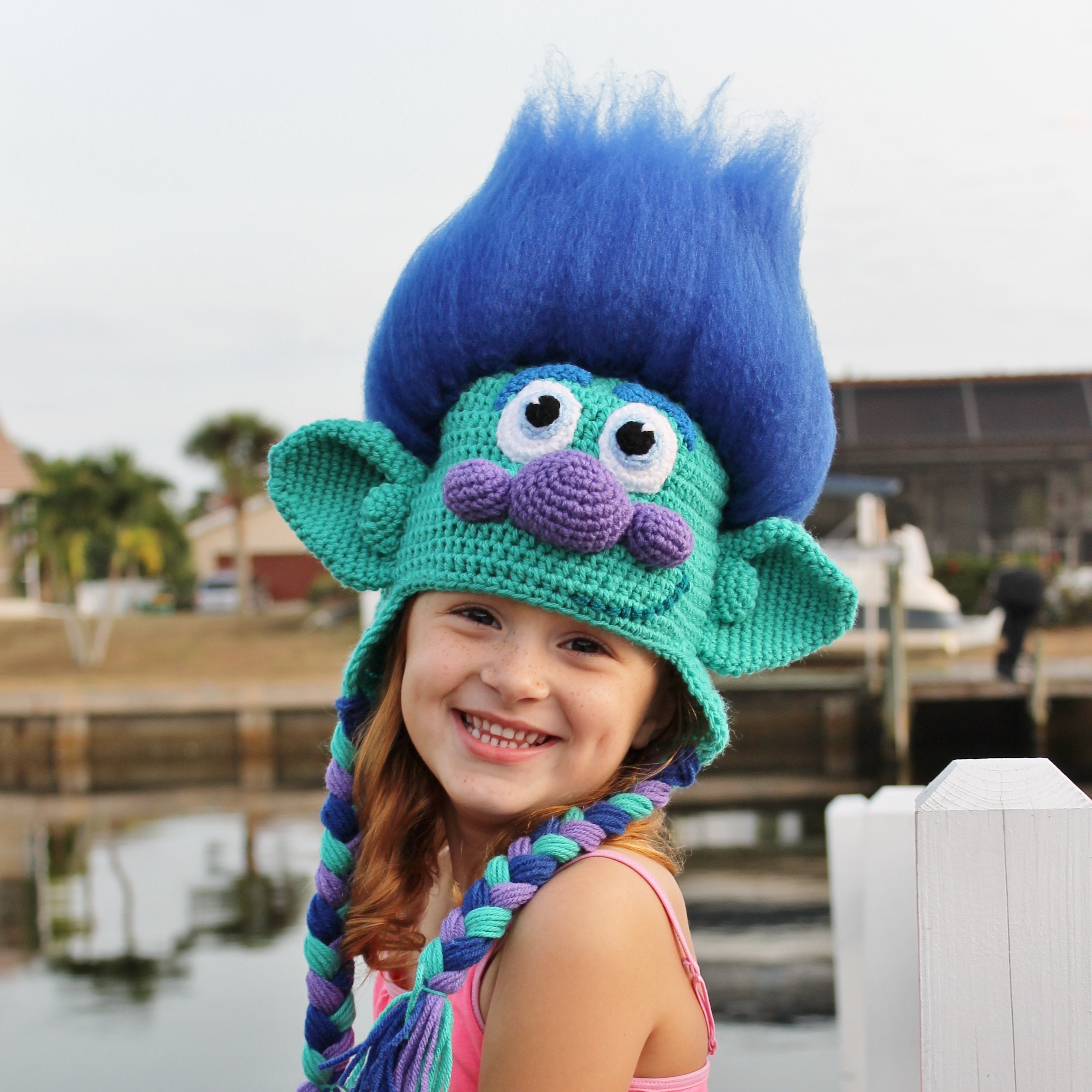 Trolls Happy Branch Crochet Hat Pattern 