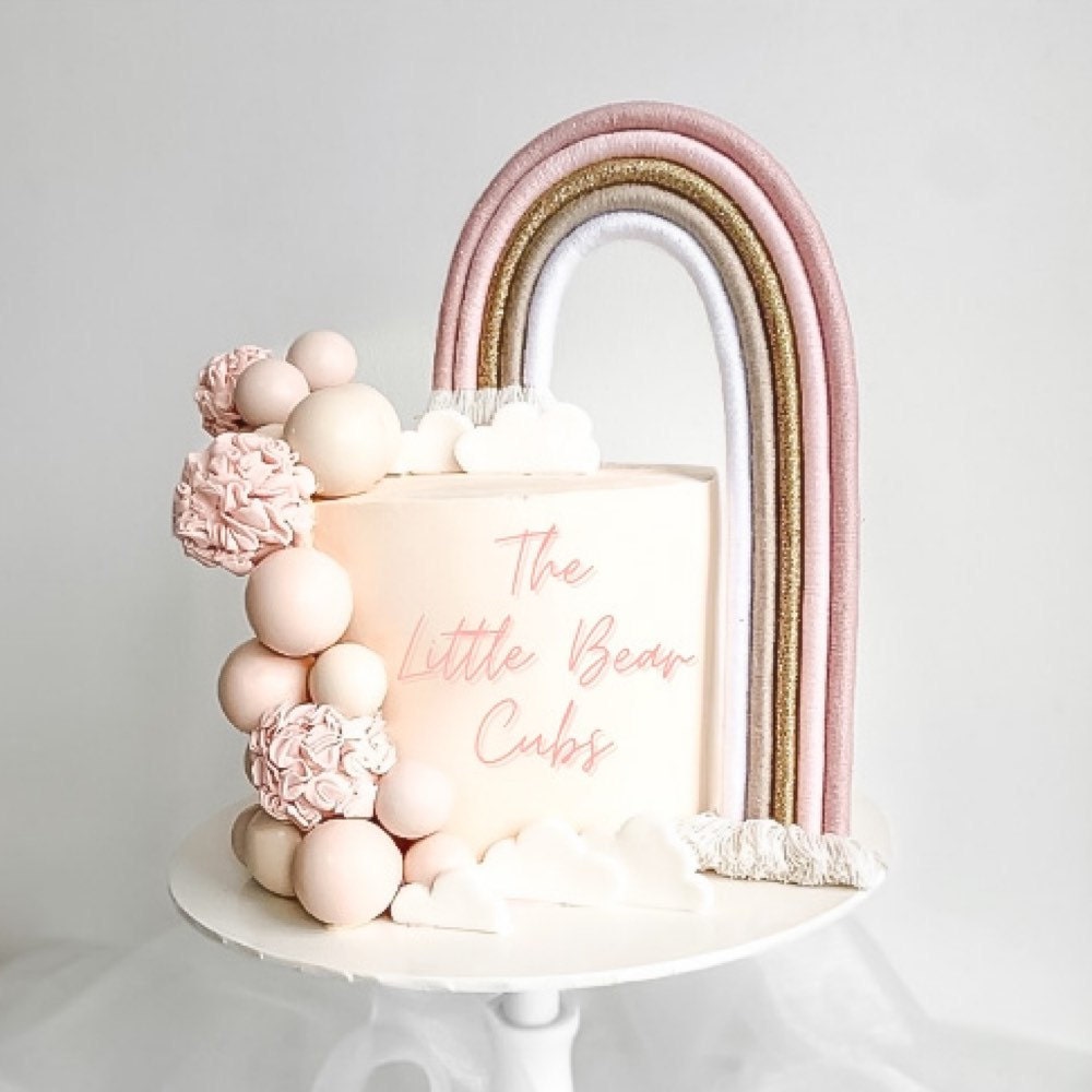 Macrame Rainbow Cake Topper Boho Custom Made Christening Etsy Macrame Rainbow Cake Topper Boho Custom Made Christening Etsy