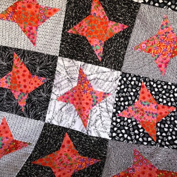 Set of 7 Vintage Look Embroidered Quilt Squares Playful 
