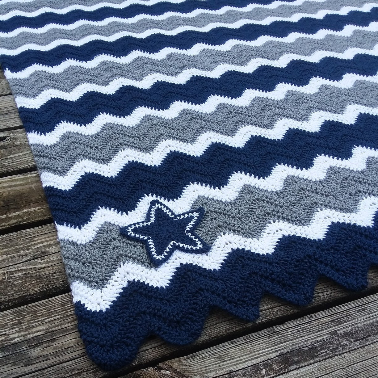 Dallas Cowboys Crochet Chevron Blue Grey And White Blanket Etsy Dallas Cowboys Crochet Chevron Blue Grey And White Blanket Etsy