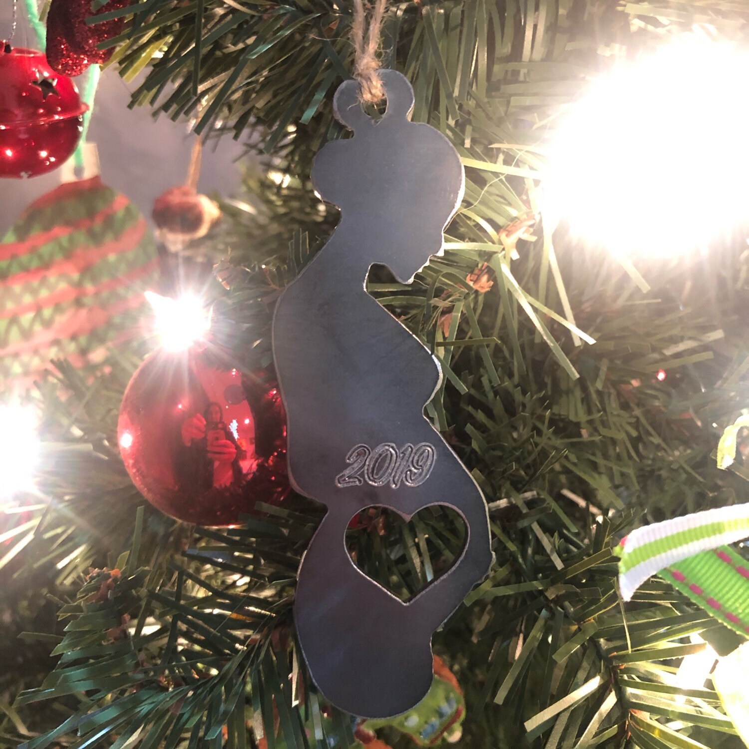 Blue Christmas Holiday Stocking Ornament University of New Hampshire