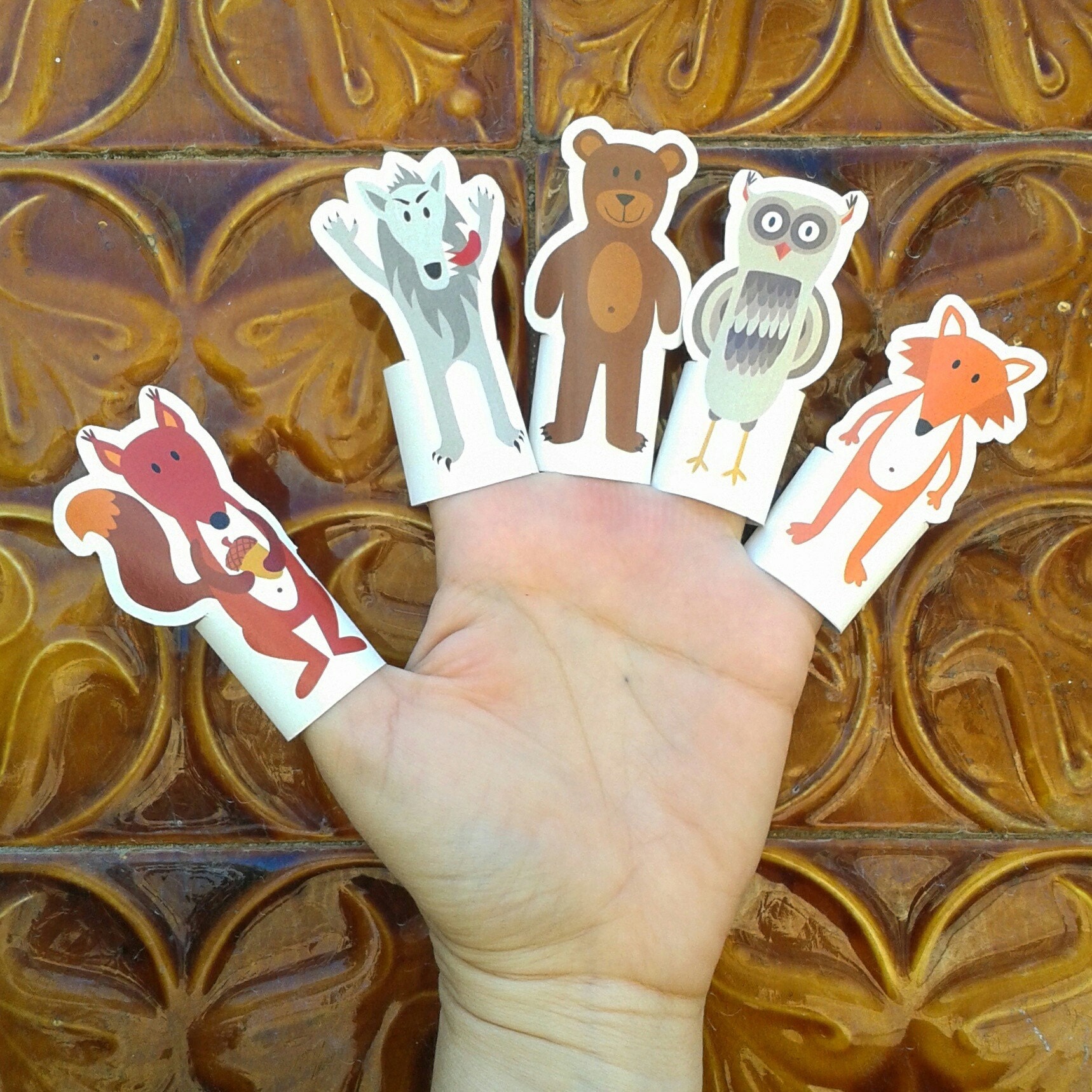 Forest Animals Paper Finger Puppets PRINTABLE PDF Toy DIY Etsy