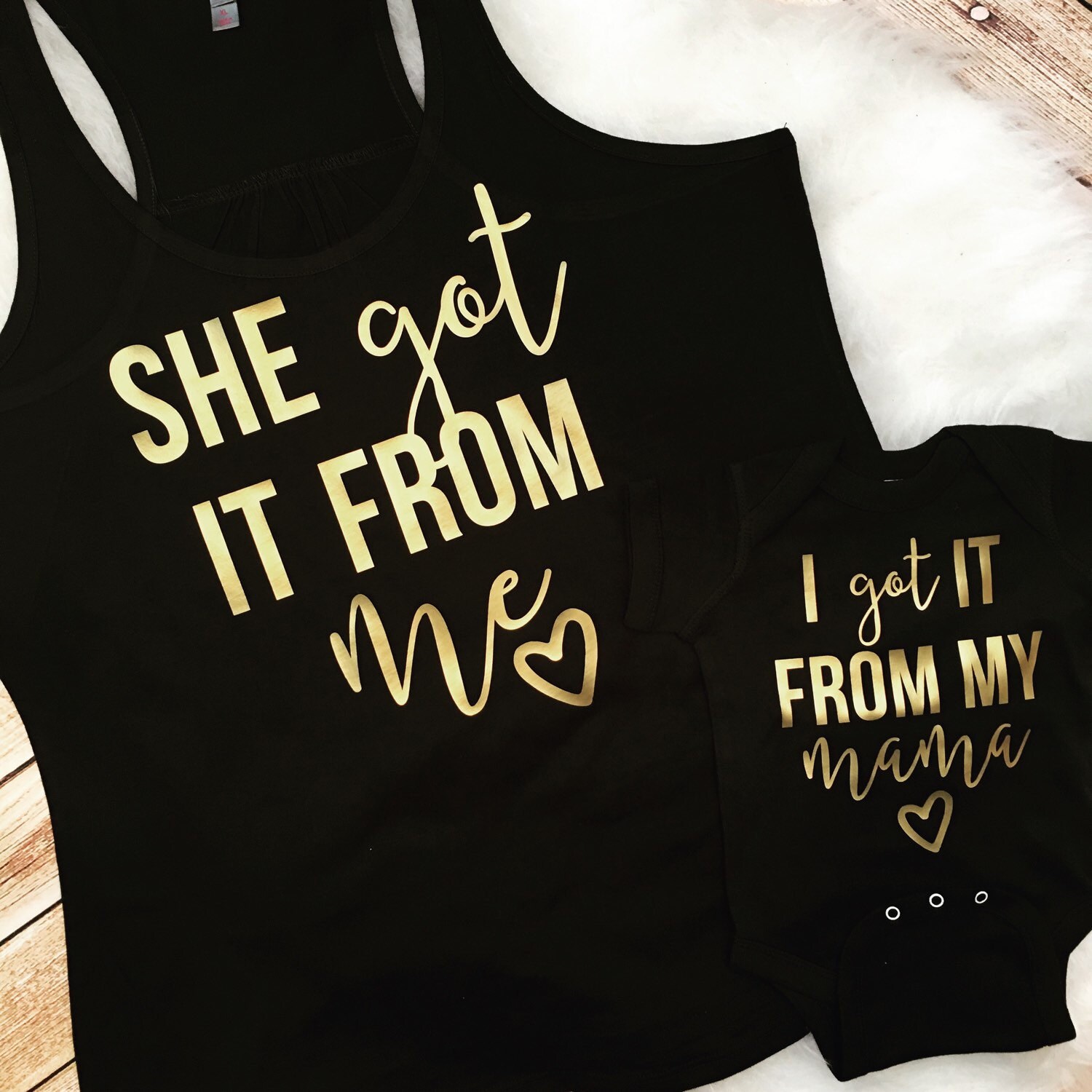 Matching Mom and Daughter shirts She Got it from her Mama She | Etsy