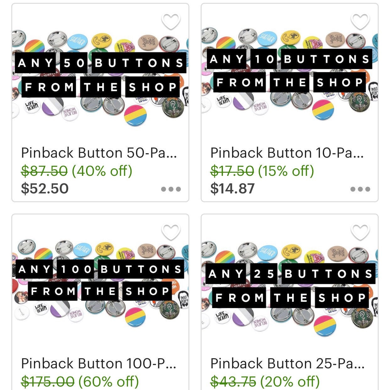 discount buttons bulk
