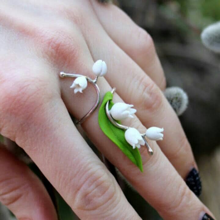 Lily of the valley 925 Sterling Ring Floral Jewelry Silver Etsy