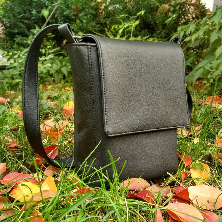 Crossbody bag Mens bag Messenger bag Vegan Leather bag Etsy