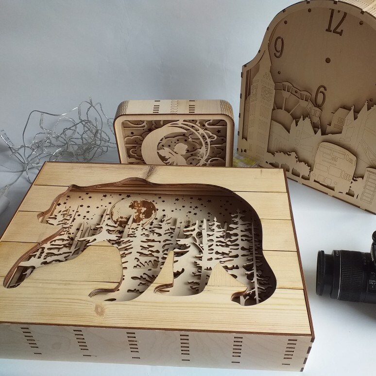 DXF files for 3D Laser Cut Large Shadow Box Howling Wolf | Etsy DXF files for 3D Laser Cut Large Shadow Box Howling Wolf | Etsy