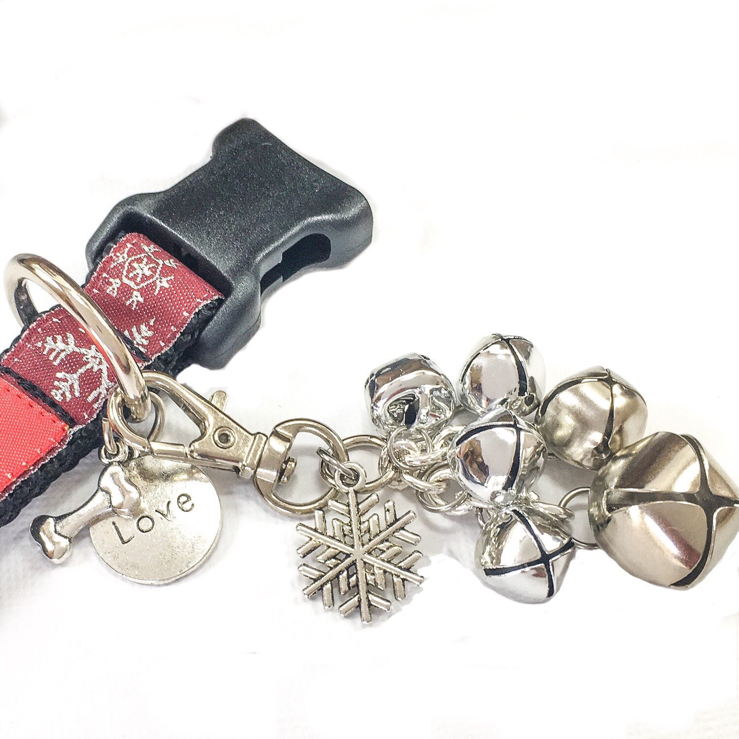 Jingle bell dog collar charms clip on Christmas jingle bells Etsy