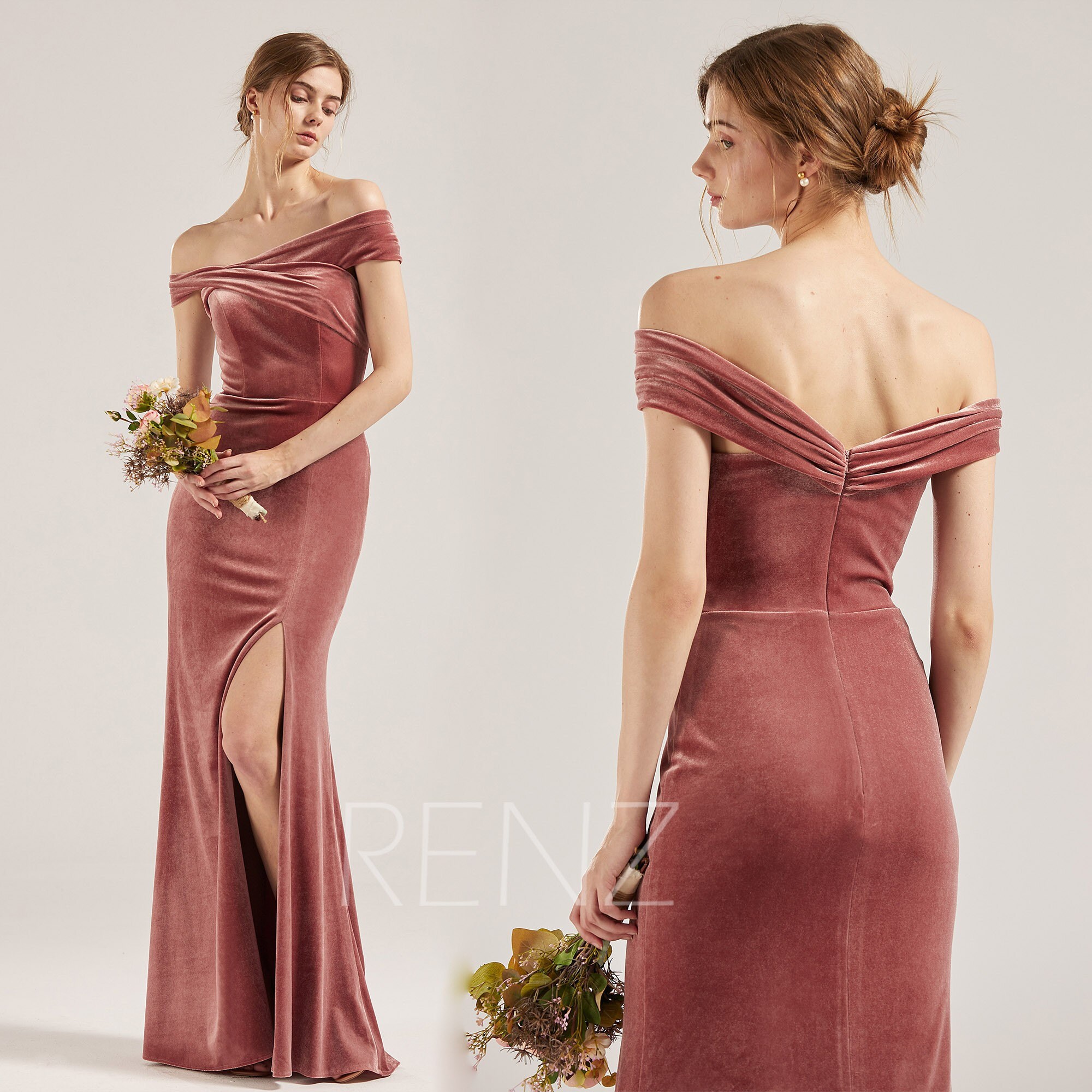 wedding dress dusty rose