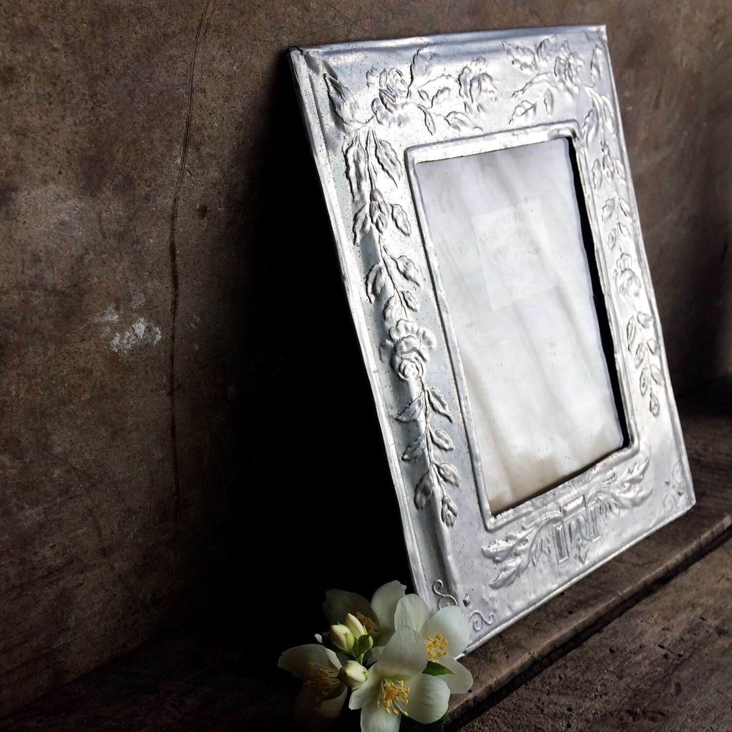 French Antique Embossed Silver Picture Frame Decorative Metal Etsy