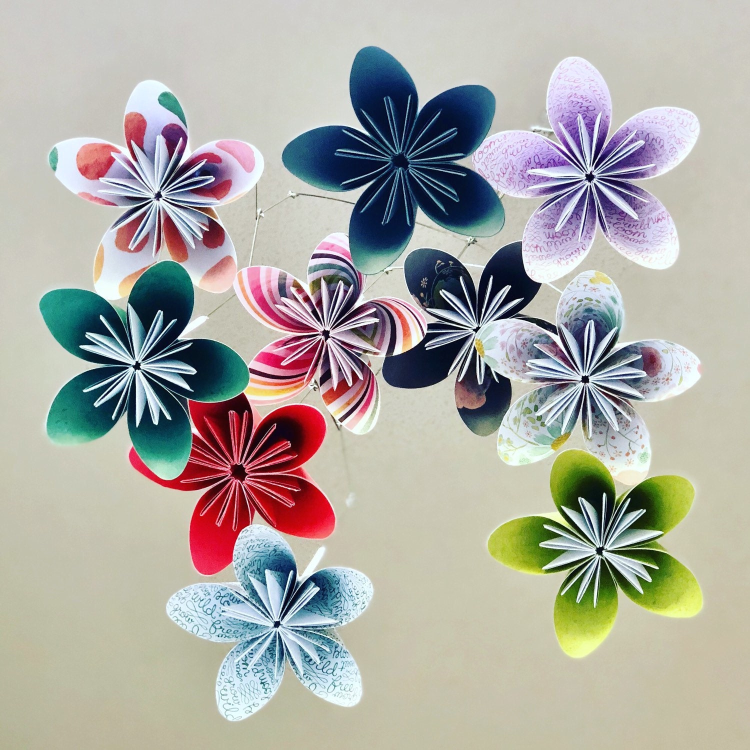 Custom Baby Mobile Made to Order Paper Flower Nursery Etsy