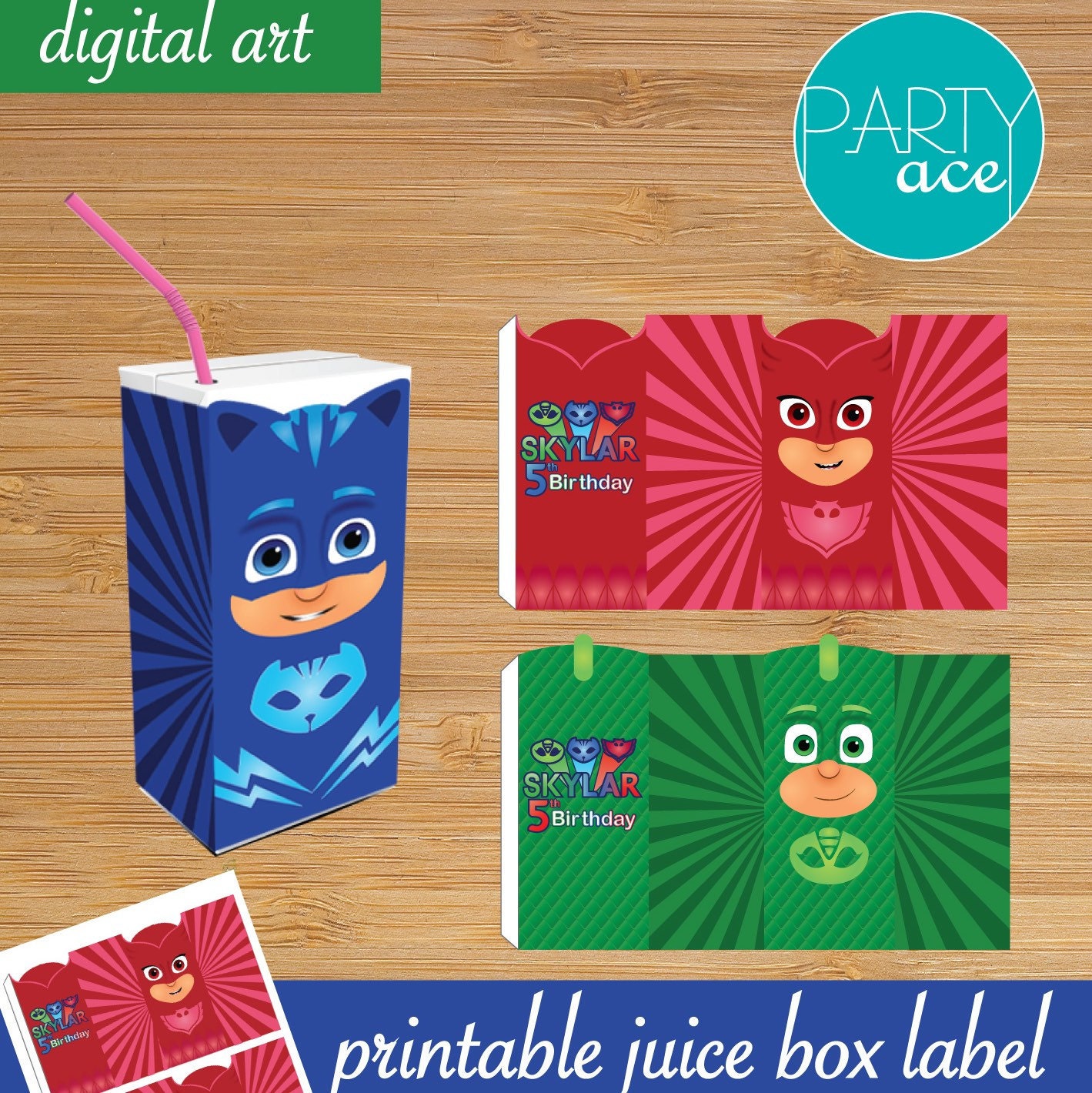 Free printable pj masks food labels