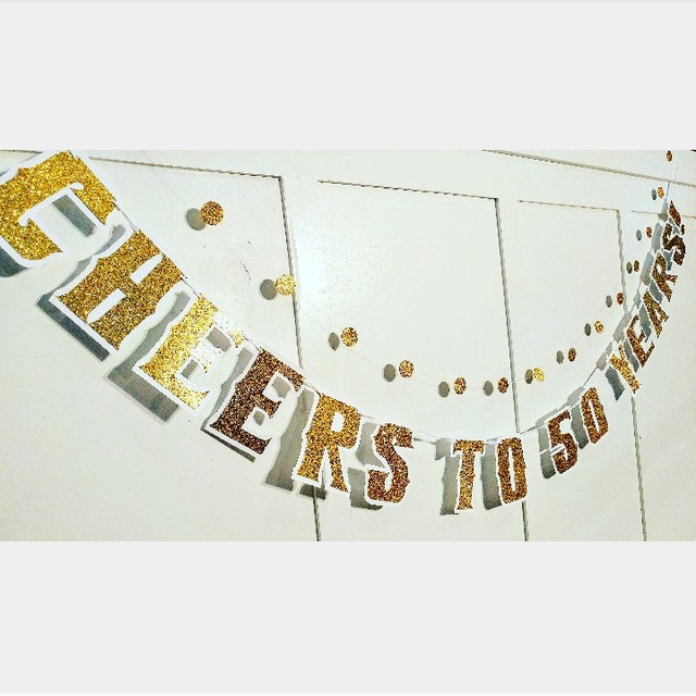 50TH Anniversary Banner 50th Anniversary Decor Custom | Etsy