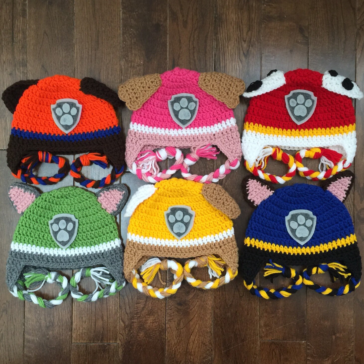 Paw Patrol Crochet Character Hats Made 
