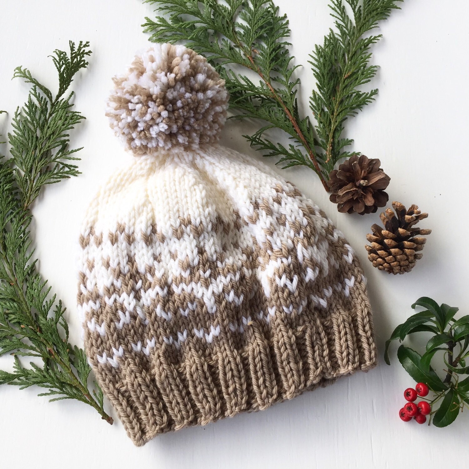 KNITTING PATTERN in PDF Woolly Snowflakes Hat Woolly Hat Etsy
