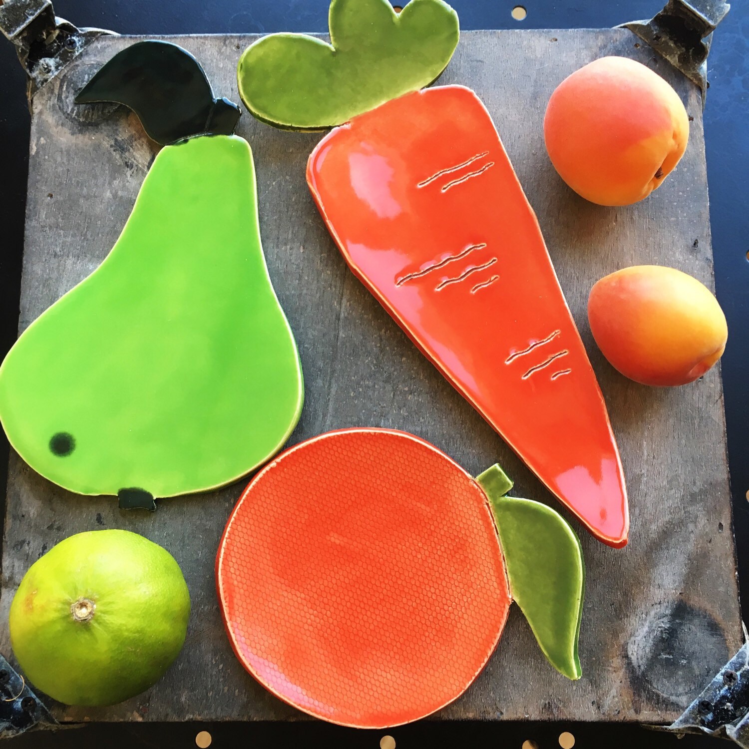 Ceramic Orange Dish Foodie Gift Fruit Plate Vegan Gift Etsy