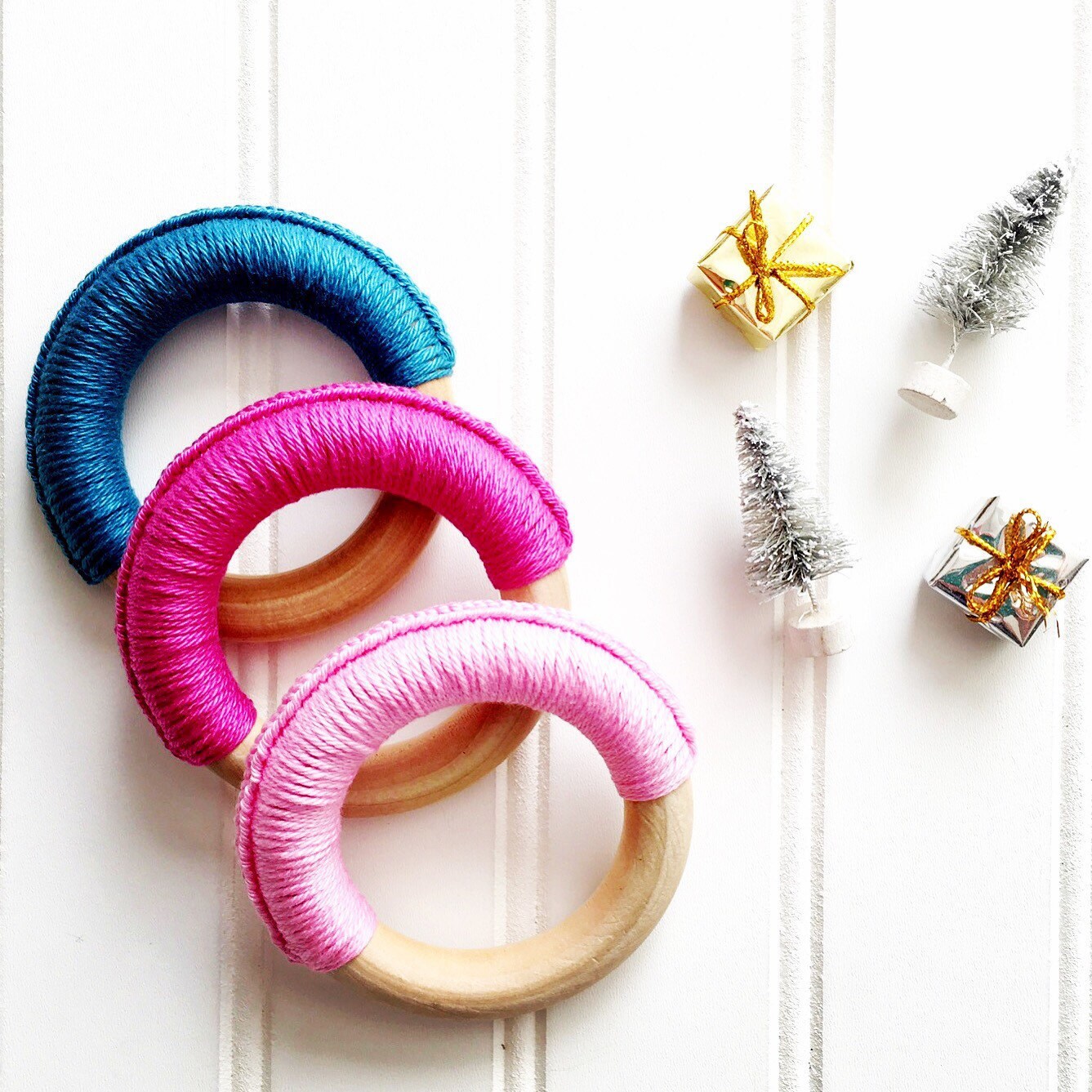 Gender neutral dummy clip teether set baby boy wood and Etsy