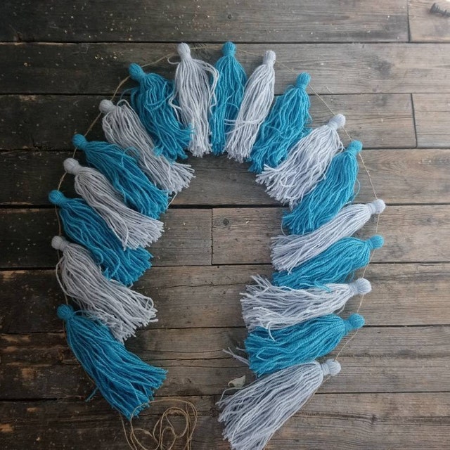 Crochet Tassels Garland Pillow Scarf Shawl Wrap by SauletiNamai