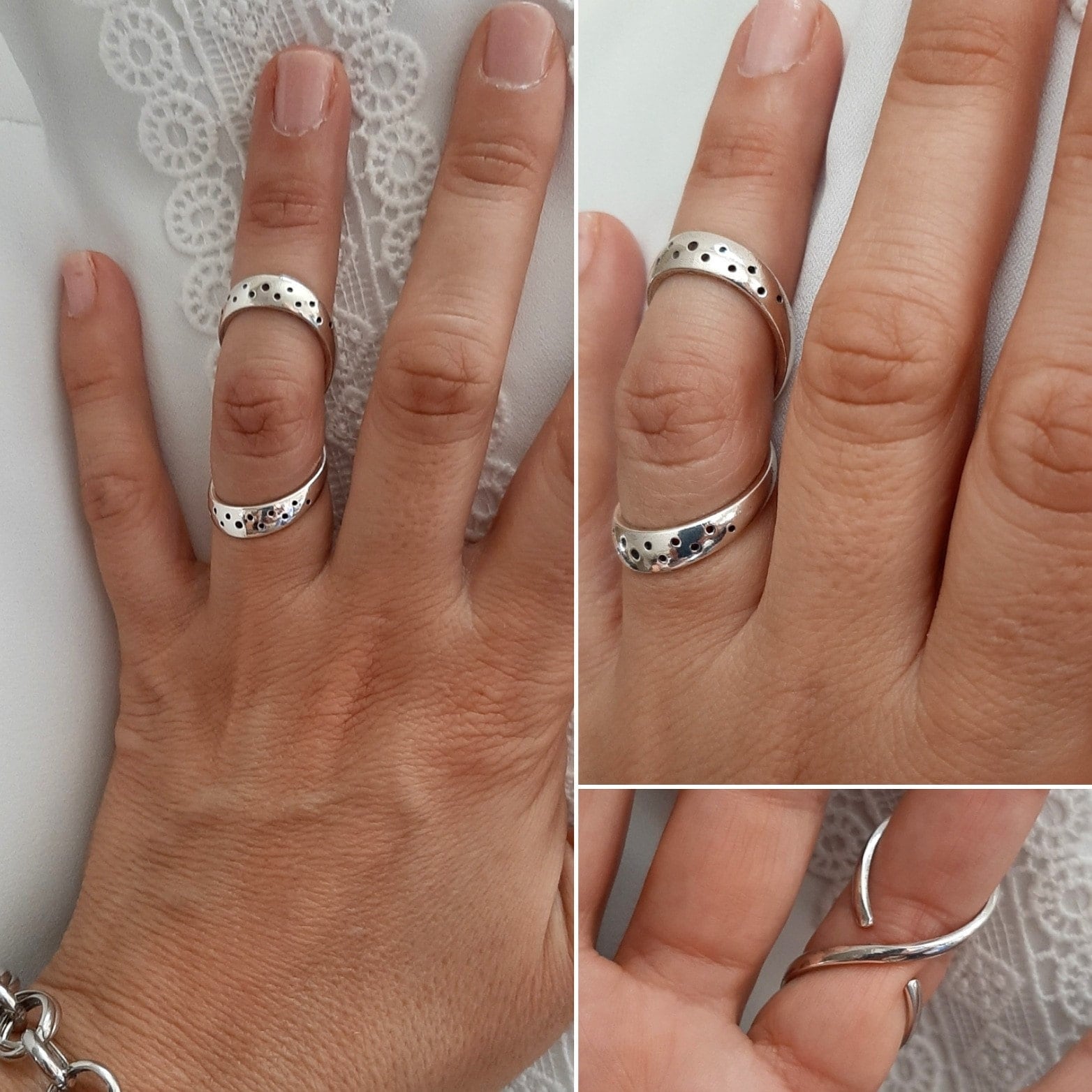 EDS Swan Neck Hypermobility PIP silver ring splint Holes Etsy