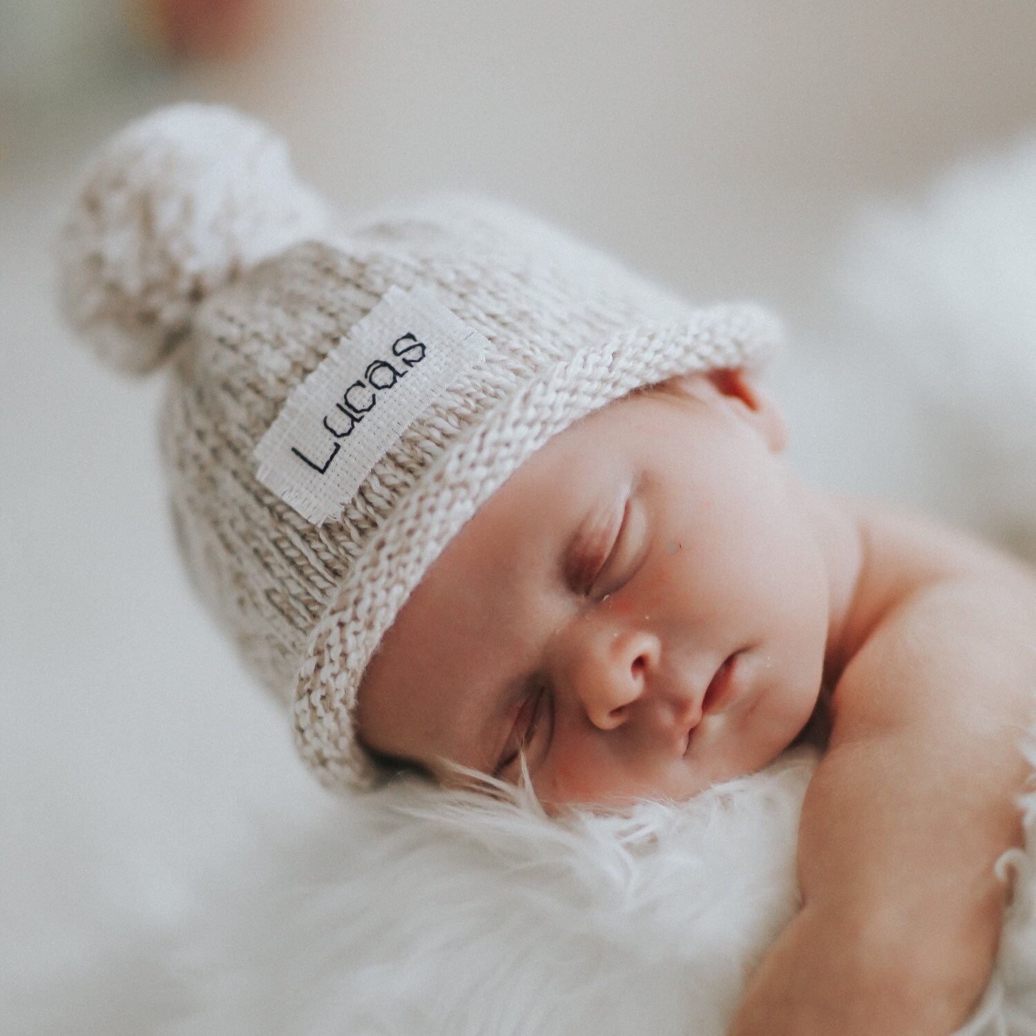 monogrammed newborn hat