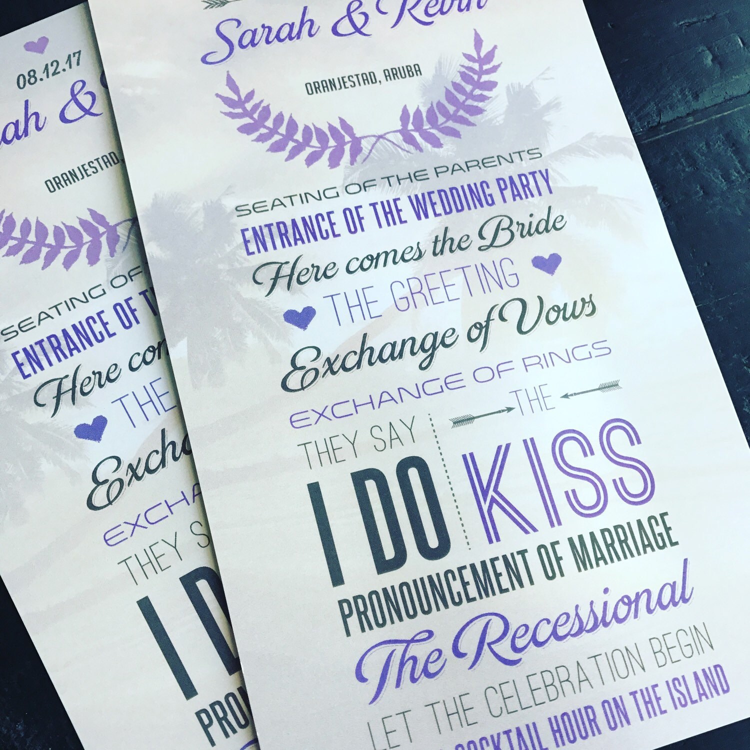 Beach Wedding Program Fans Destination Wedding Fans For Etsy