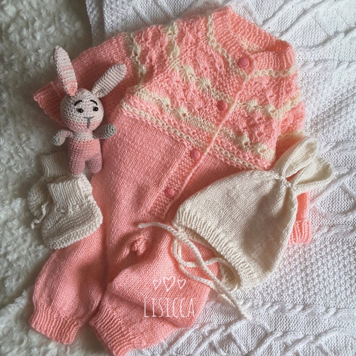 Knitted baby clothes Hand knit baby set Knitted baby mint Etsy