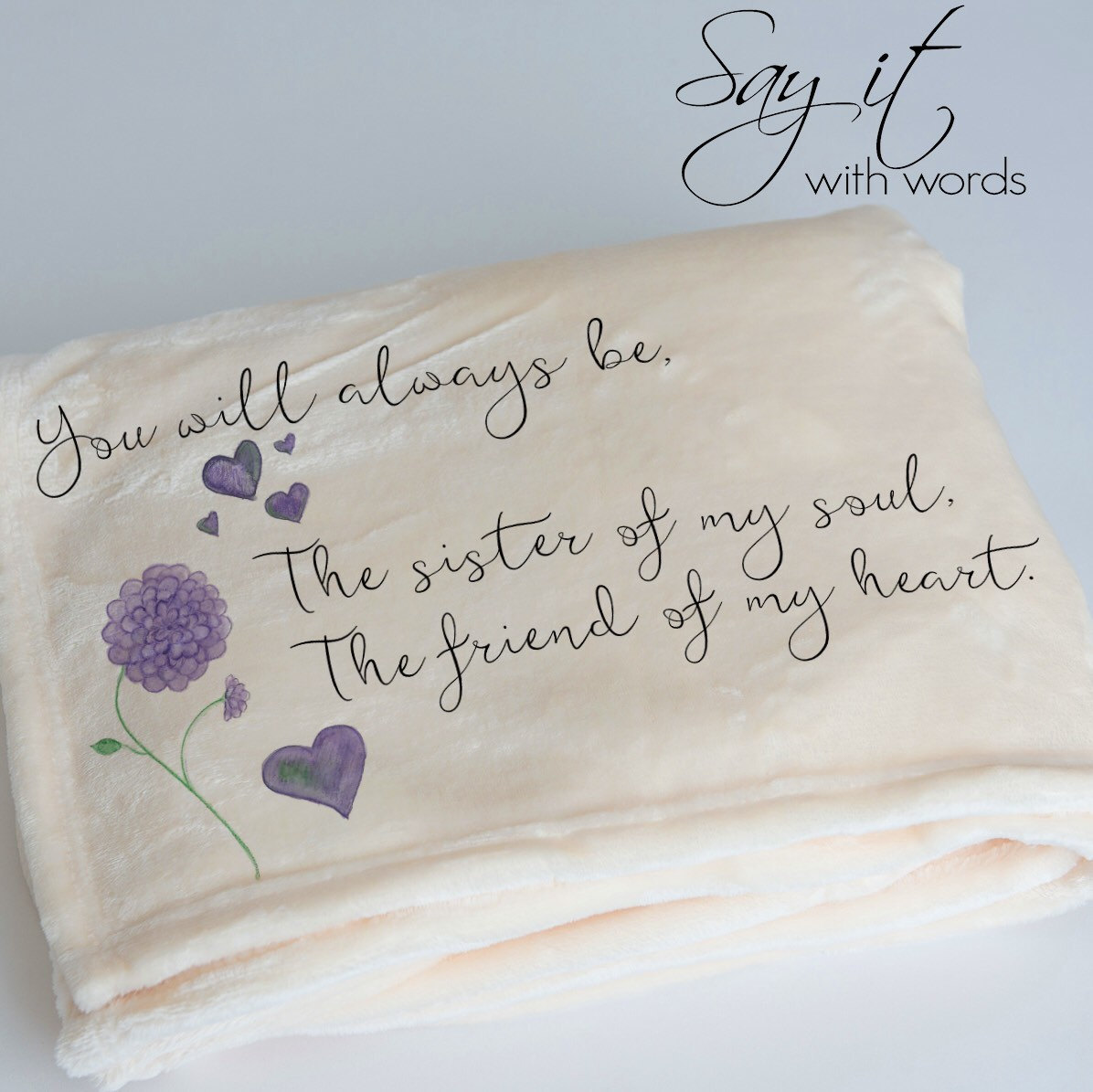 Personalized throw blanket gift for a friend monogrammed Etsy