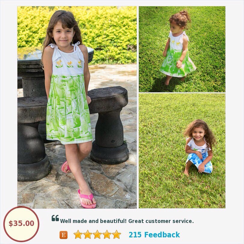 Flower girl beach wedding birthday dress hand painted dress Etsy