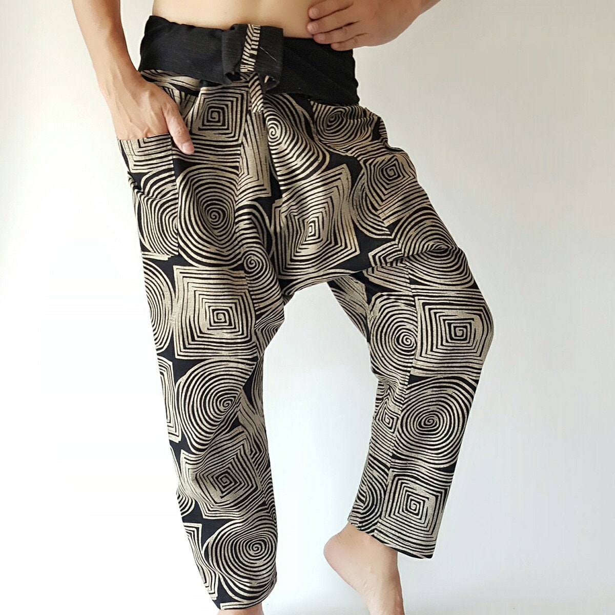 HR0122 Handmade Thai Fisherman Pants Wrap pants Unisex pants Etsy