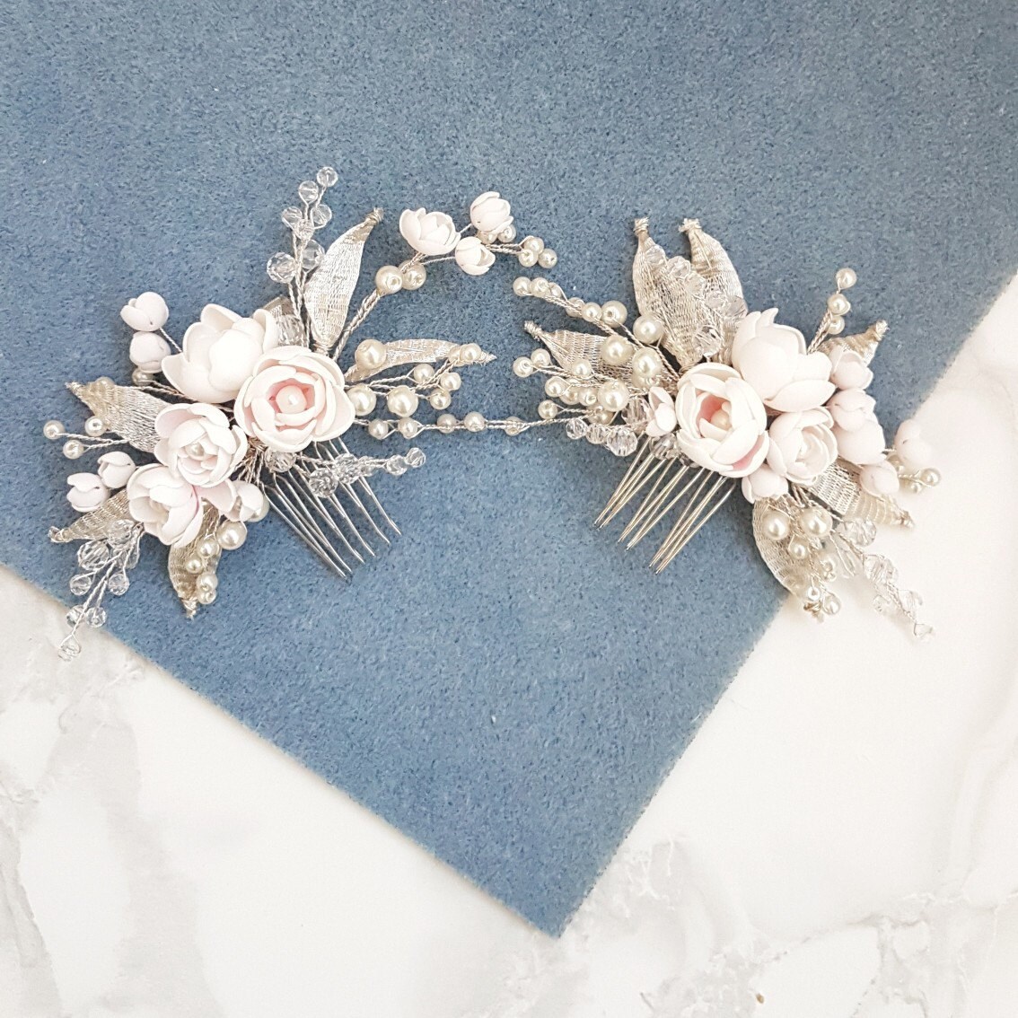 Ivory Gold Bridal hair piece Gold Bridal headpiece Gold