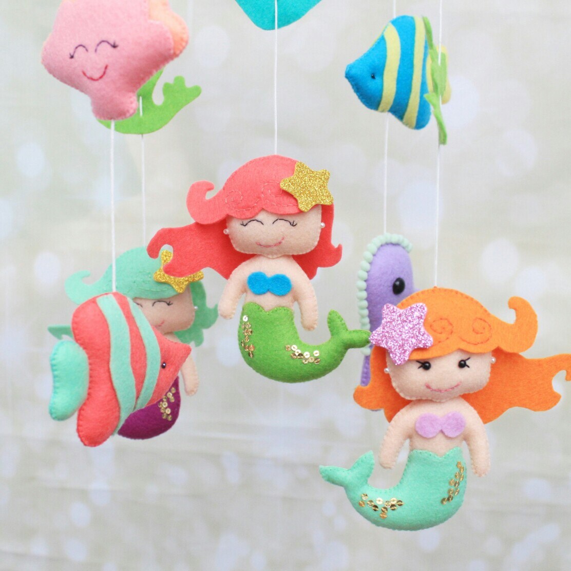 Baby mobile mermaid mobile sea mobile ocean mobile Etsy