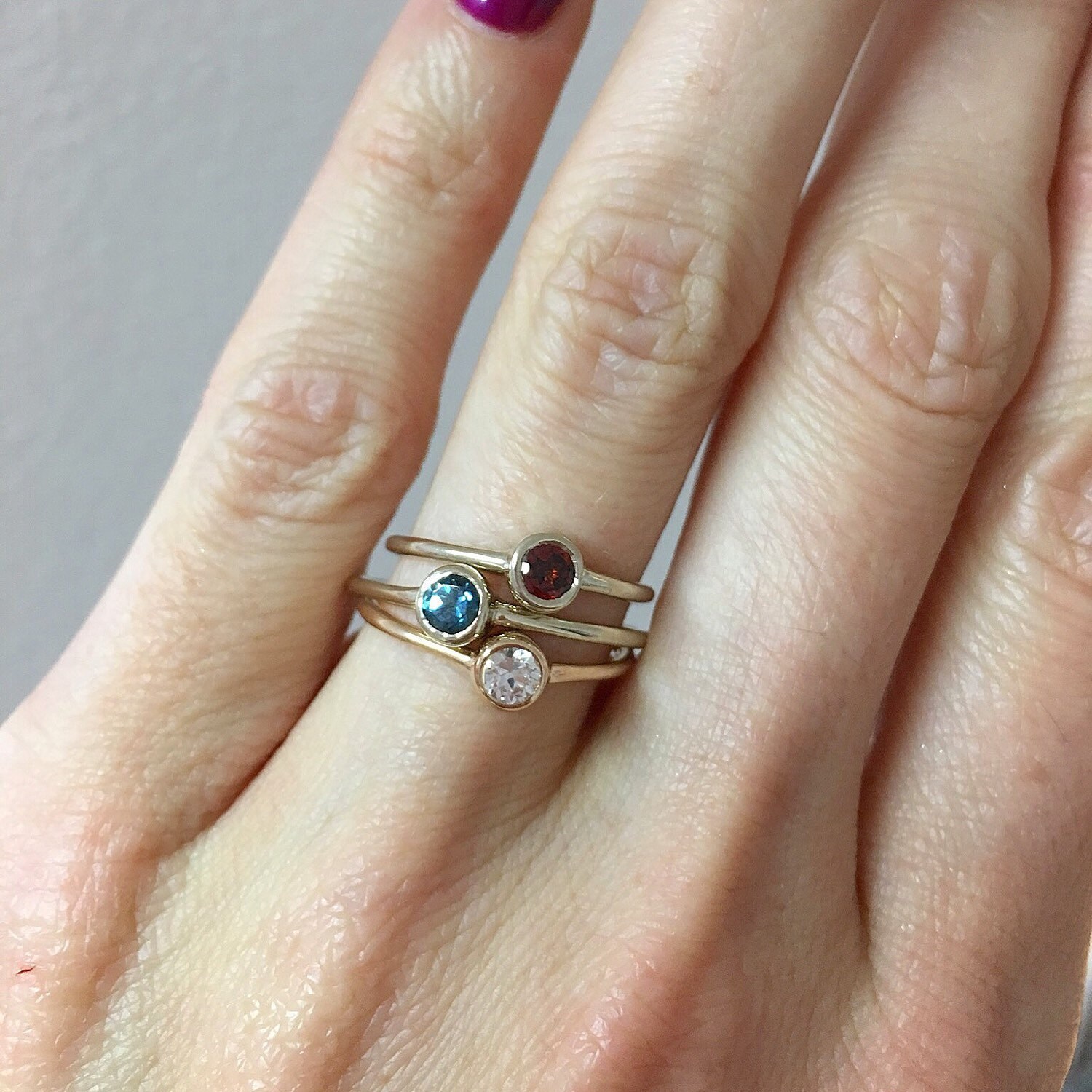 White Sapphire Ring 14k Rose Gold Natural Sapphire Diamond | Etsy