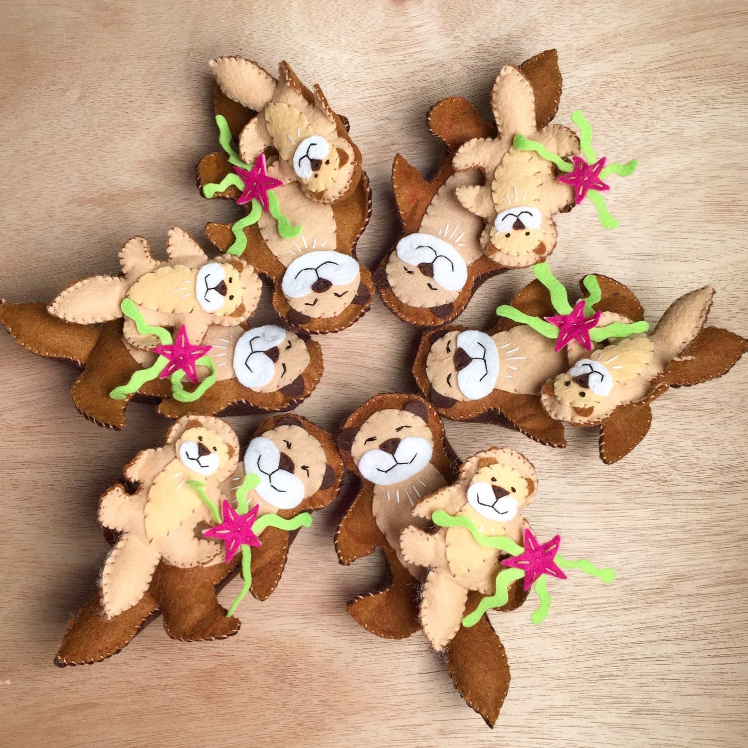 Otters Sewing Kit Felt Otter Ornaments Felt Animal craft Etsy