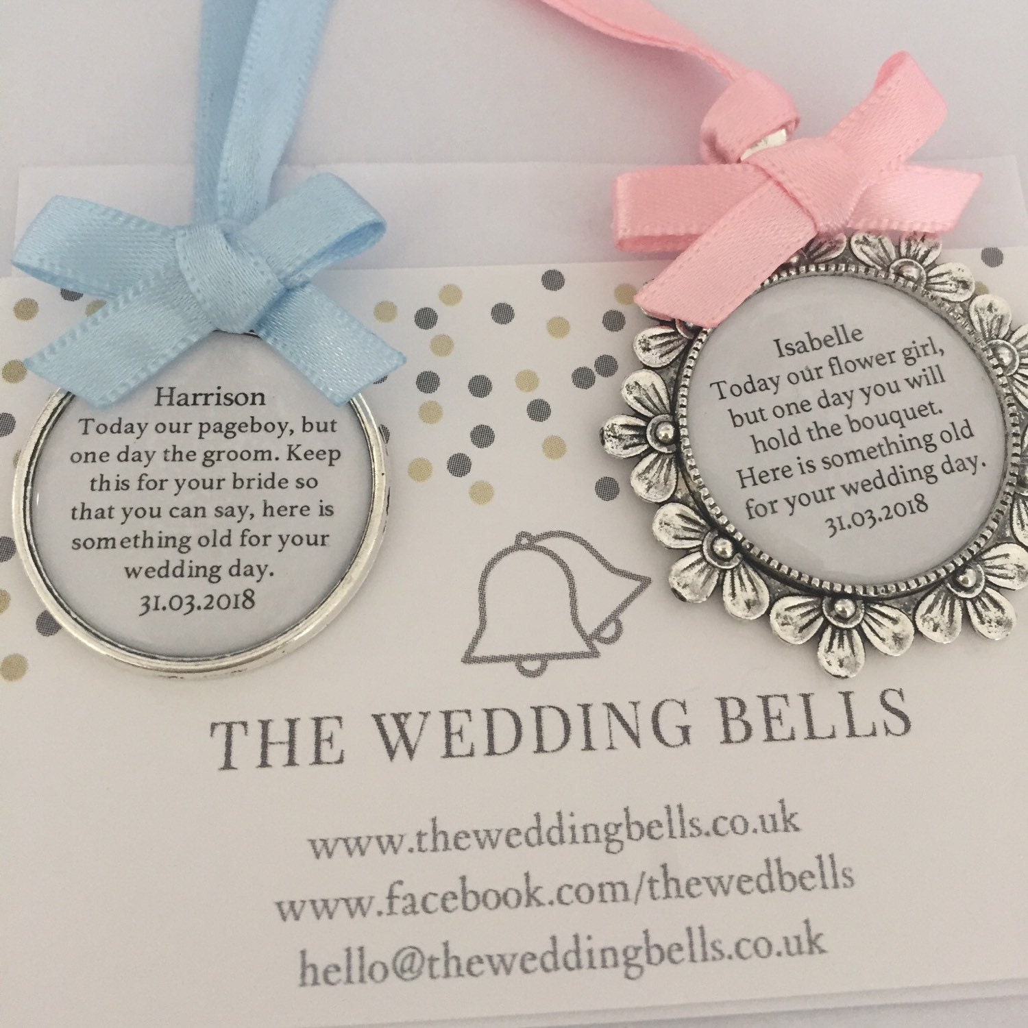 Personalised page boy charm Ring Bearer Usher Keepsake Etsy