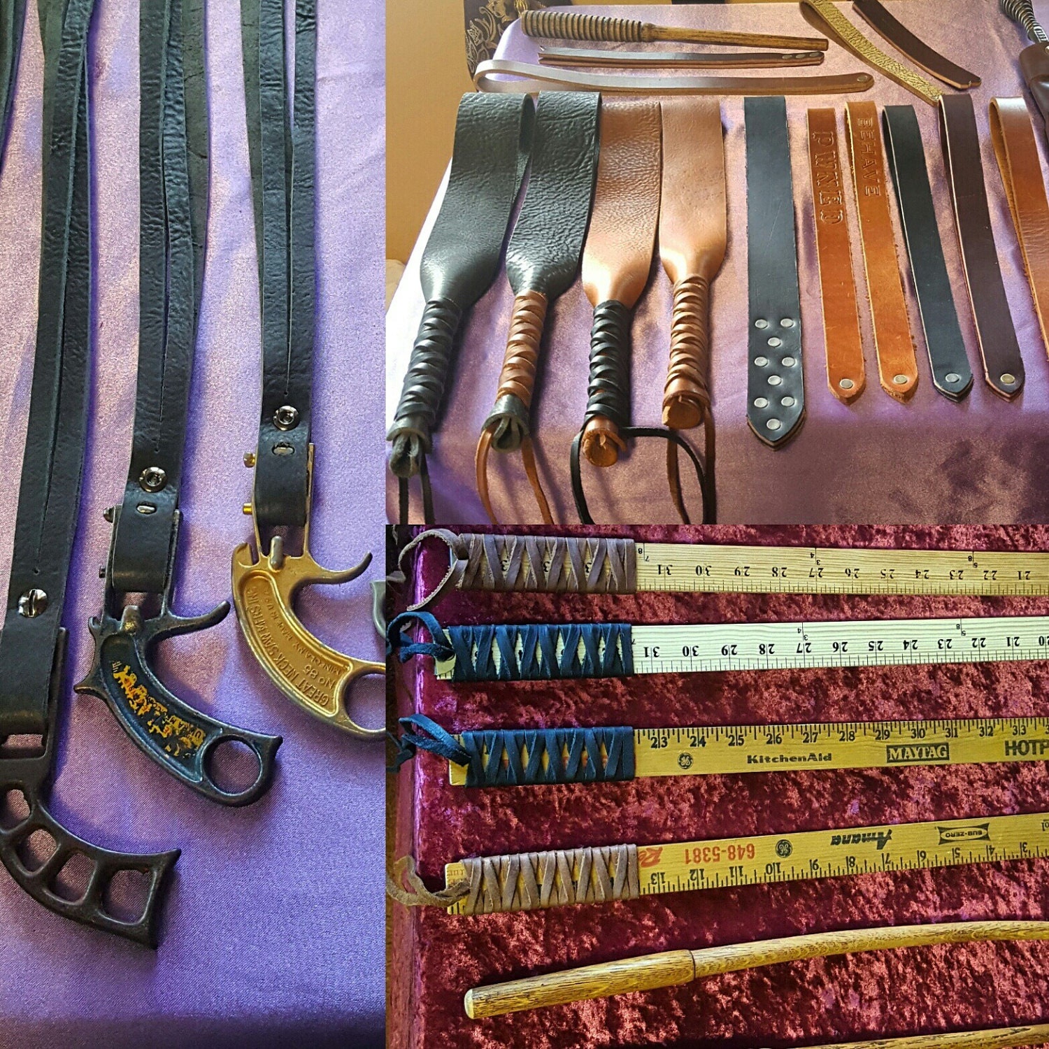 BDSM Leather Discipline Strap Spanking Paddle Tan Austin Etsy