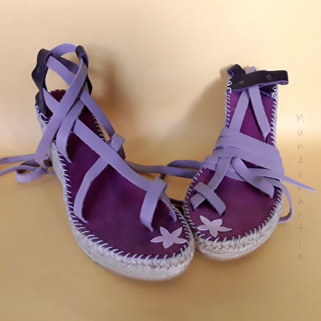 OUTLET 30% cuña esparto/ Talla 38/ Espadrille rosa y morado | Etsy España