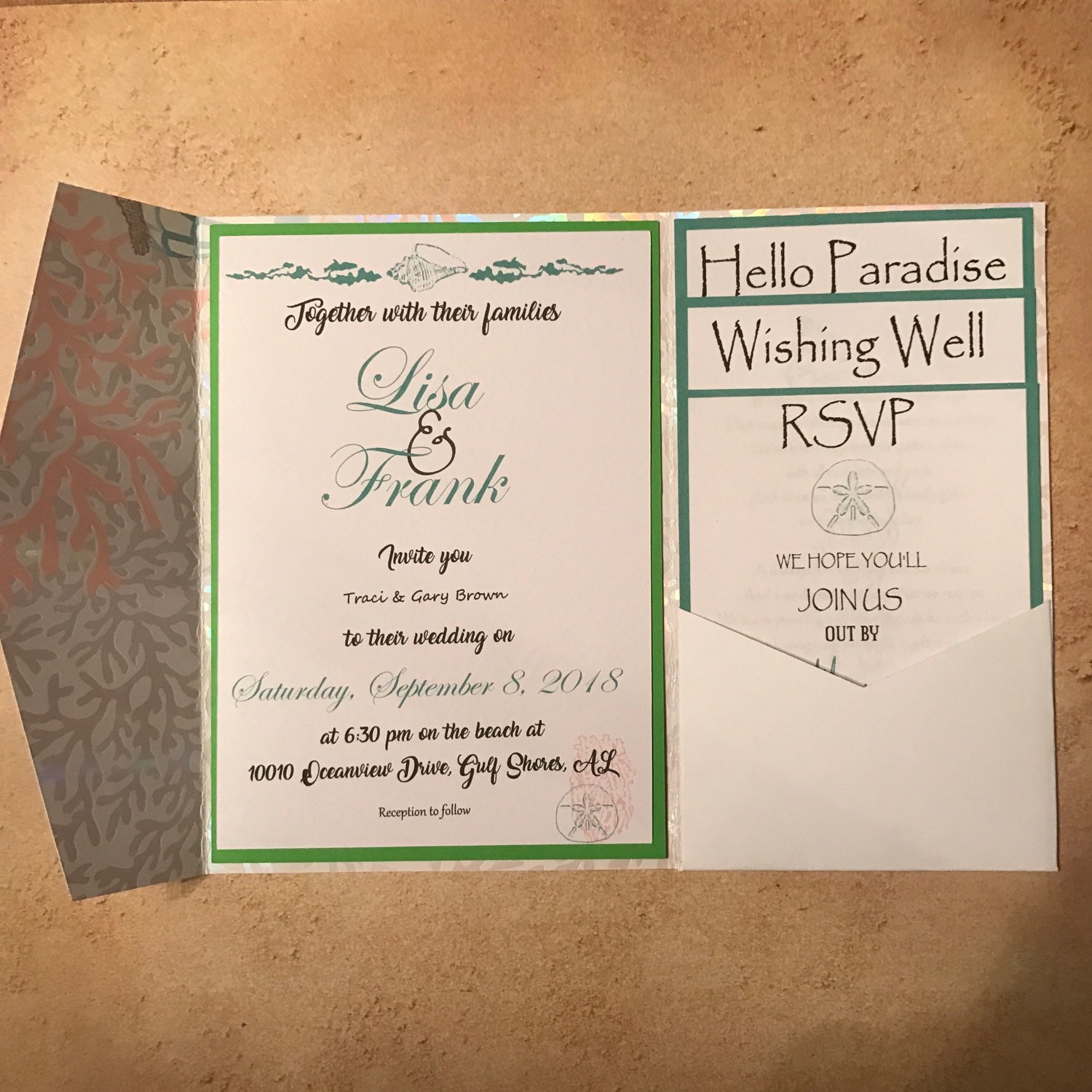 Diy Tri Fold Wedding Invitations With Pockets 6