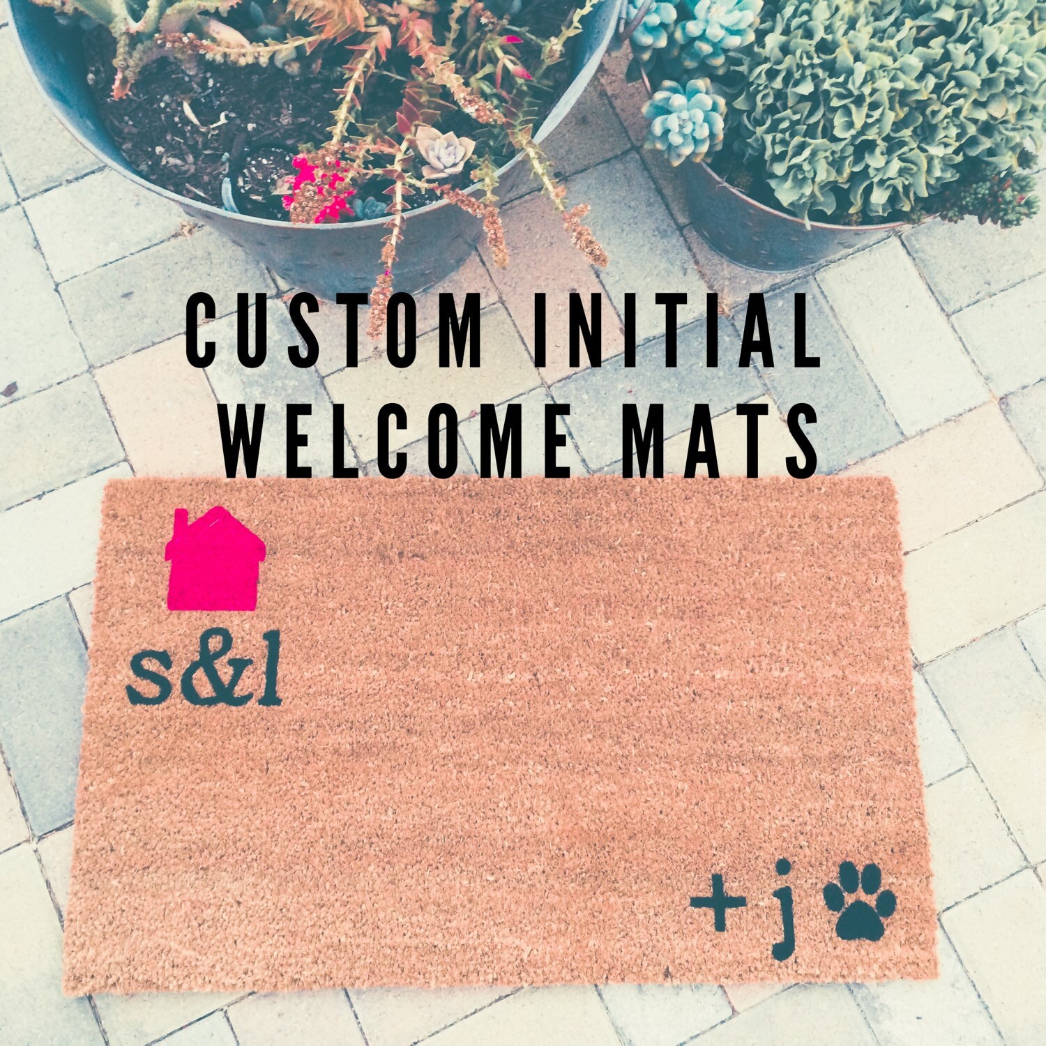 Custom Initials Doormat / Personalized Doormat / Custom Name Etsy