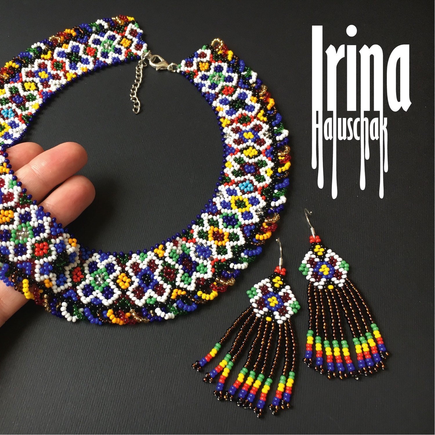 Traditional ukraine jewelry set Vyshyvanka necklace and Etsy