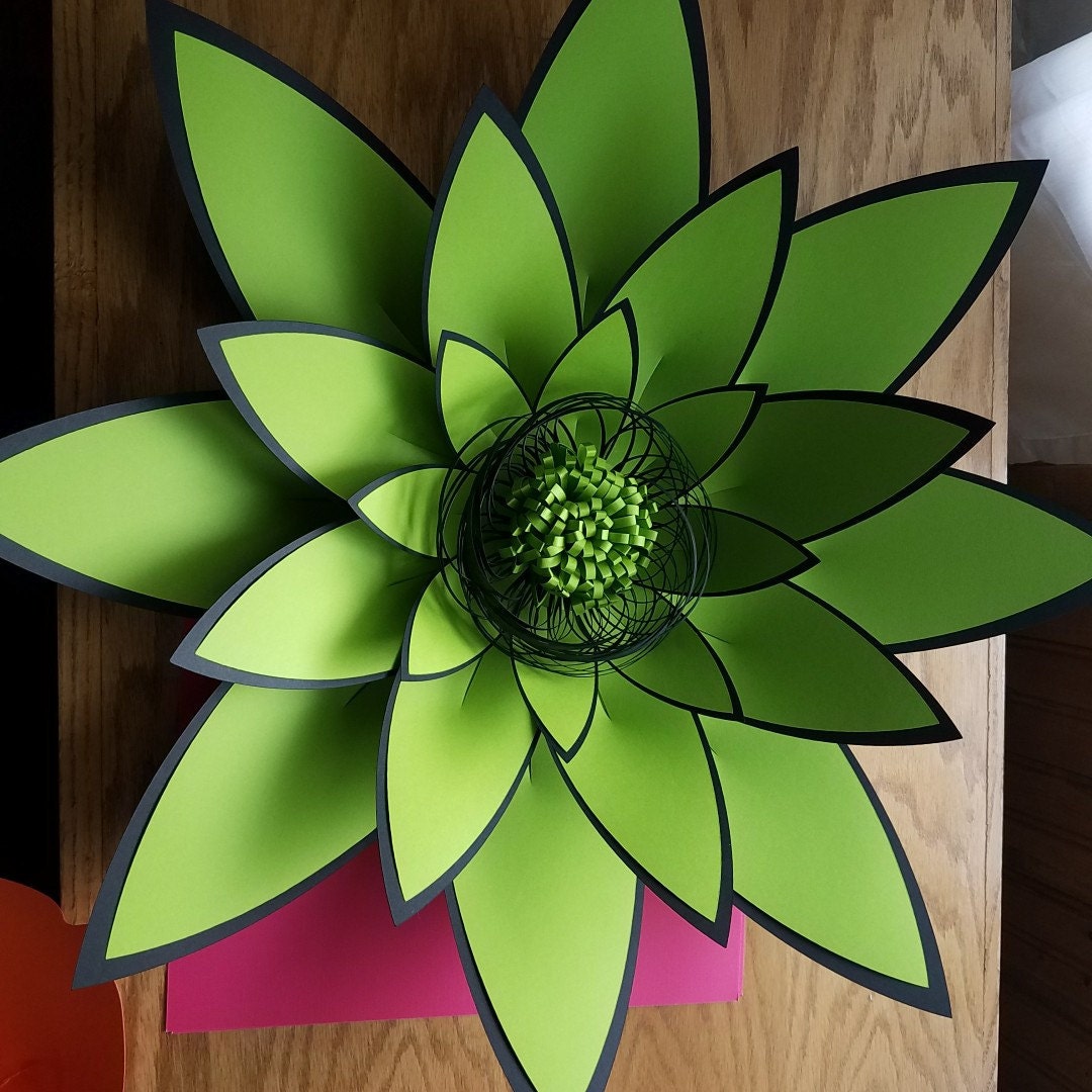 SVG Petal 4 Paper Flower Template Base Flat Center DIGITAL