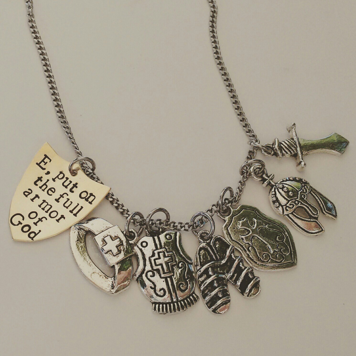 Put on the Full Armor Of God Necklace Christian Jewelry