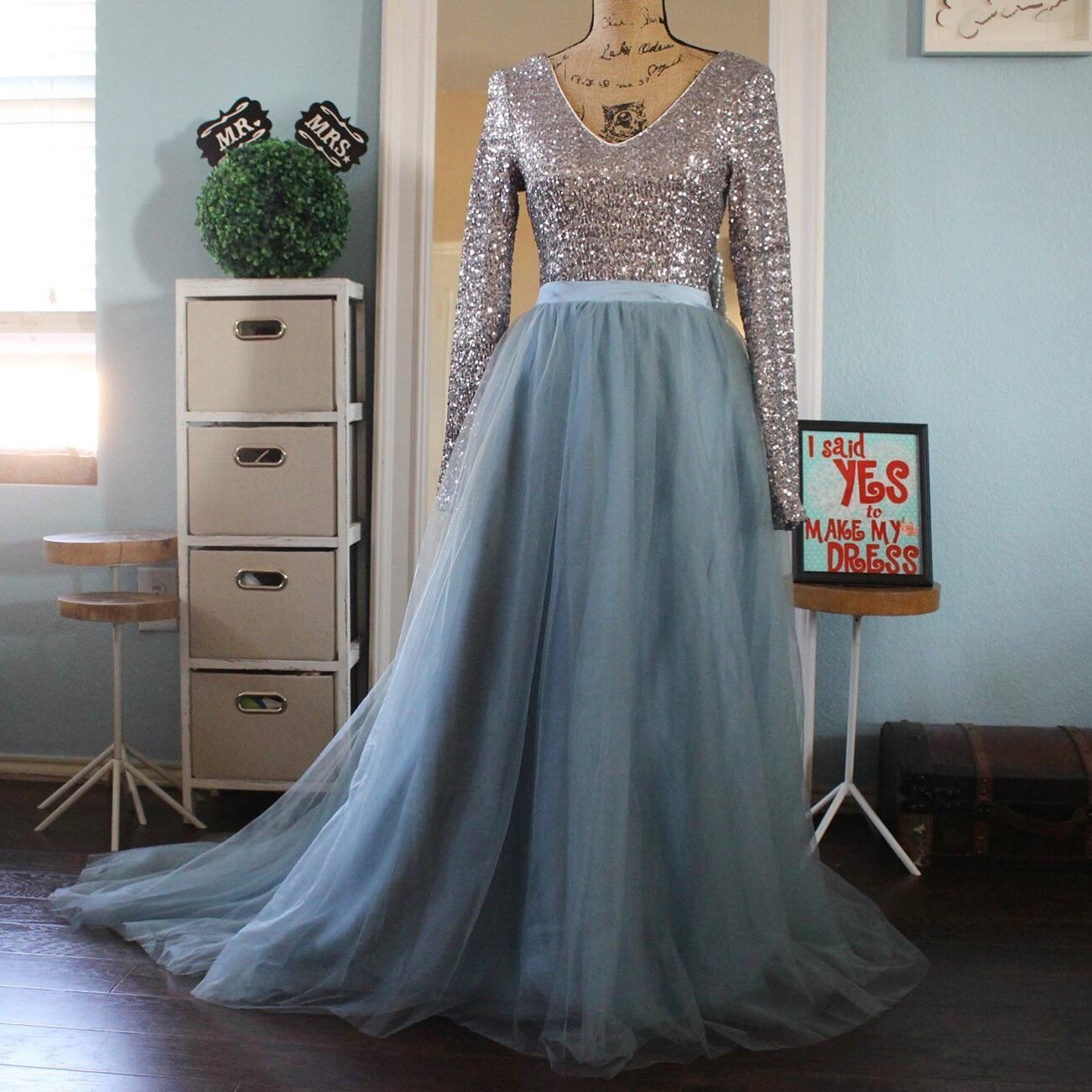 tulle skirt train