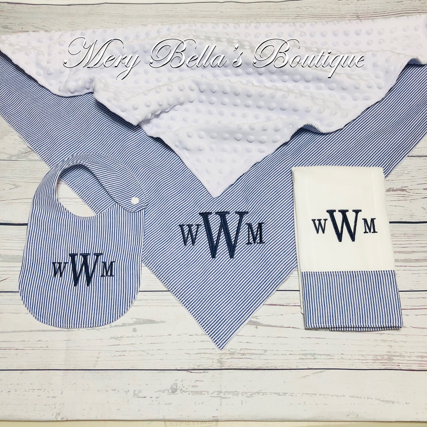 monogrammed swaddle blanket