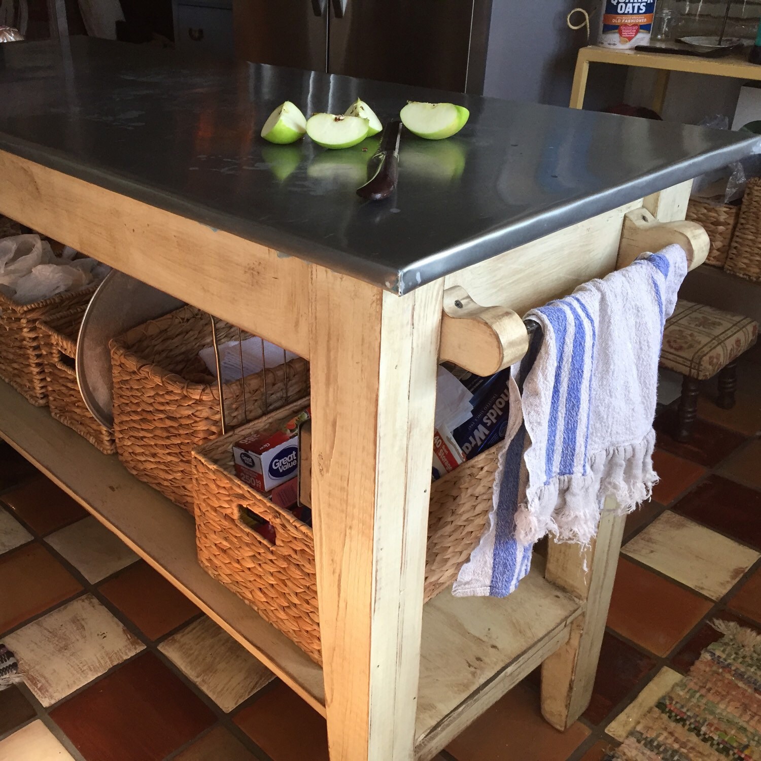 Kitchen Islandrustic Zinc Top Work Table Kitchen Prep Table Etsy