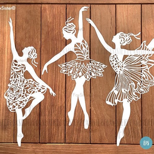Download Ballerina SVG Bundle 3 Papercut Templates Set 1 Ballet | Etsy