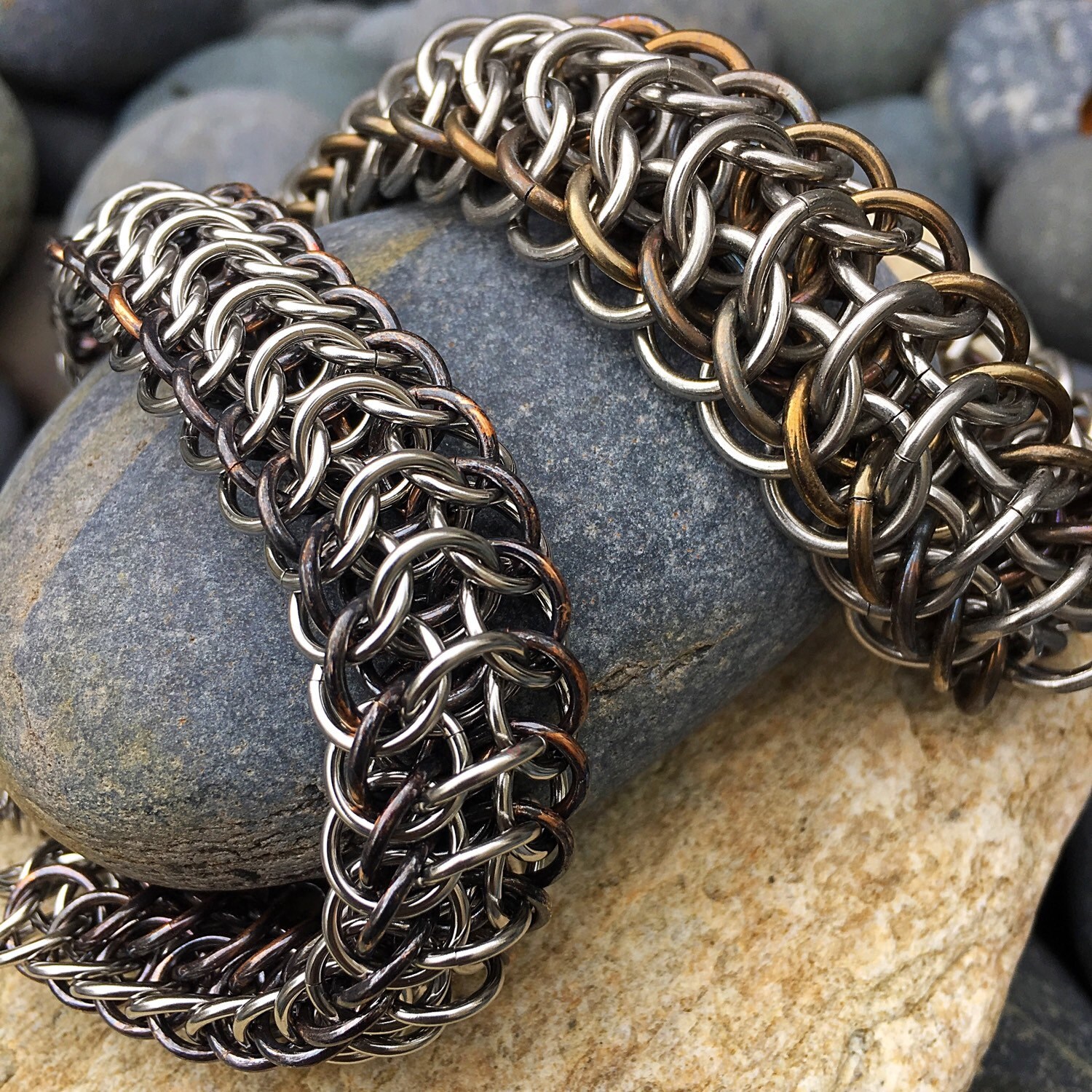 Chainmaille Bracelet Unisex Bracelet Shackle Clasp Bracelet Etsy